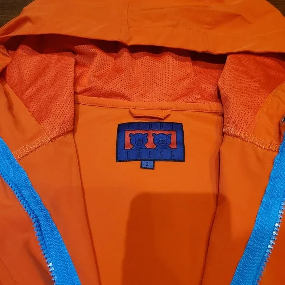 Teddy Fresh Colorblock Pullover Windbreaker Jacket Size S Anorak Hooded 1/2 Zip - Picture 7 of 13